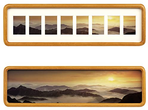 Hans 4x16 Frames Collage Photo Frame Single Mat with Eight 1.5x2.5 Openings and Satin Solid Frame Horizontal or Vertical(8 Openings)