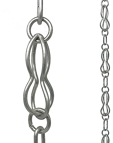 Rain Chains by JASINC 2,6 m Aqua Strands Link Regenkette weiß, als Ersatz für Dachrinnen-Fallrohr, Wasserumleiter, JAS1002AL