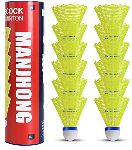 MANJHONG Federbälle Nylon Badminton Bälle für Anfänger, Freizeit, Training, Indoor und Outdoor Spiele