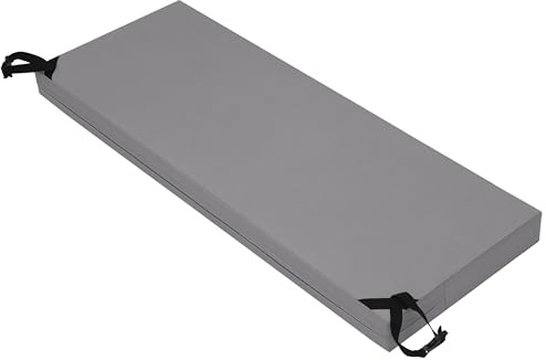 Easy-Going 59x18x3 inch Waterproof Outdoor Couch Bench Cushion Covers Only Replacement Non-Slip Patio Seat Cushion Slipcover with Zipper and Adjustable Straps Gray