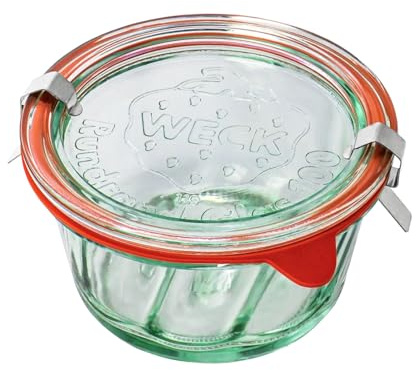 Weck Bäckerei-Glas 280 ml 6-teilig | Glas mit Deckel, Dichtung und 2 Verschlüssen | Zum Einmachen von Konserven, Säften, luftdichter Aufbewahrung von trockenen Zutaten