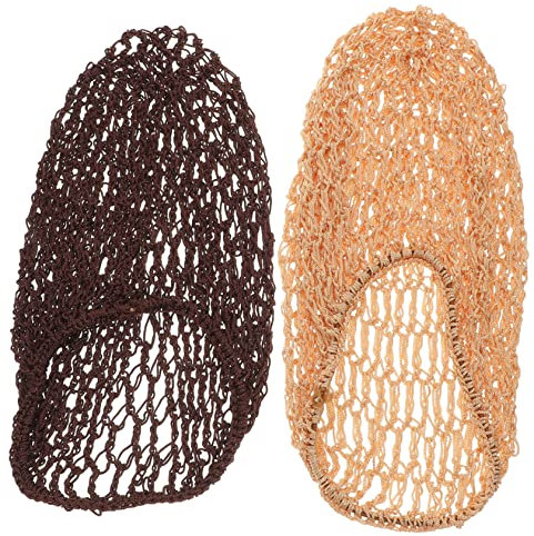 DEARMAMY 2stücke Netzmütze Für Schlaf Haarschutz Beige Lange Schlafmütze Handgefertigt Netz Haarschutz Schlafmütze Haarnetzmütze Haarschmuck