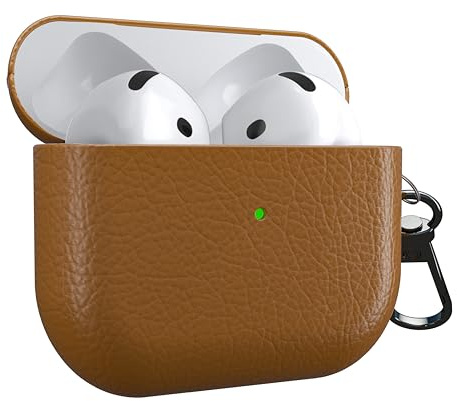 MyGadget Estuche para Apple AirPods 4 [ 2024 ] - Funda de Cuero Sintético para Auricolares - Case Anti arañazos - Carcasa Robusta - Marrón Oscuro
