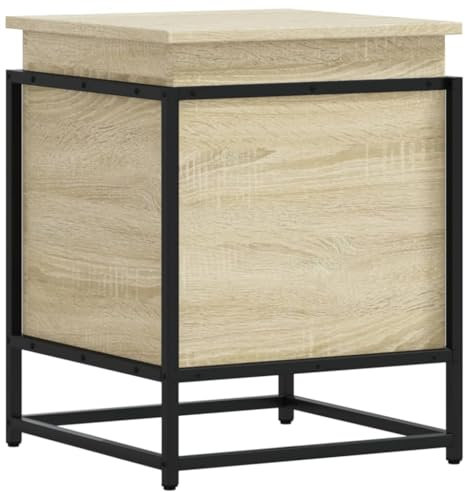 vidaXL Boîte de rangement avec couvercle chêne sonoma bois ingénierie, boîte à couvertures, coffre de rangement, boîte de rangement pour jouets