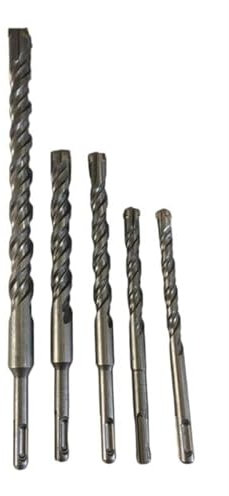 SDS Plus Steinbohrer mit Kreuzspitze, 5-teiliges Set, 20 mm, 18 mm, 16 mm, 14 mm, 12 mm for Mauerwerk, Ziegel, Beton