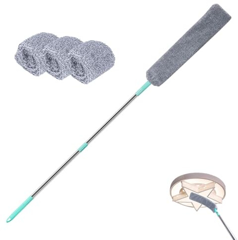 Brosse de Nettoyage – de plumeau Plate | Nettoyeur Plat | Collecteur de poussière | Plumeau Amovible en Microfibre | Gadgets de Nettoyage améliorés pour Dessous de canapé lit