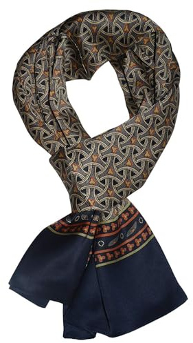 UK_Stone Herren-Schal, 100 % reine Seide, Vintage-Design, doppellagig, für Herren