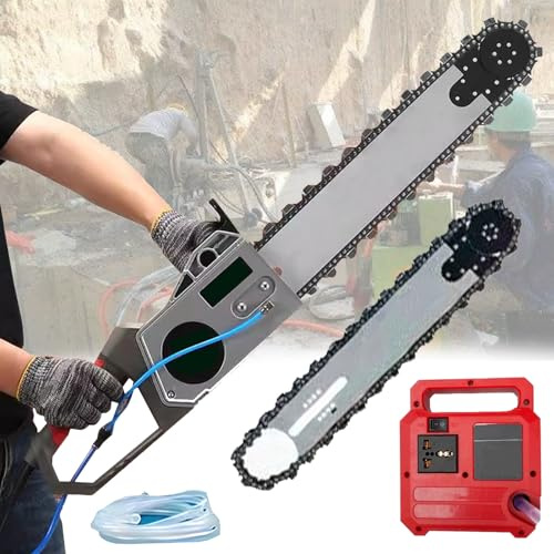 Elektrisk motorsåg med vattenpump och 2 kedjor/2 svärd, elektrisk väggsågmaskin för granit/betong/marmor, industriell betongskärutrustning,35cm