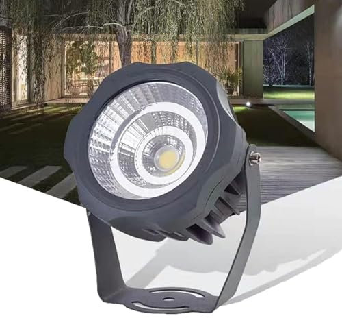 Projecteur Sol Lumières - Spot LED Exterieur, Lampes Paysage Rondes COB Haute Puissance AC 220V, Lampes D'arbre Étanches Ip67, Éclairage Paysage Extérieur, Support Réglable À 180 °(Blue,30W(220v))