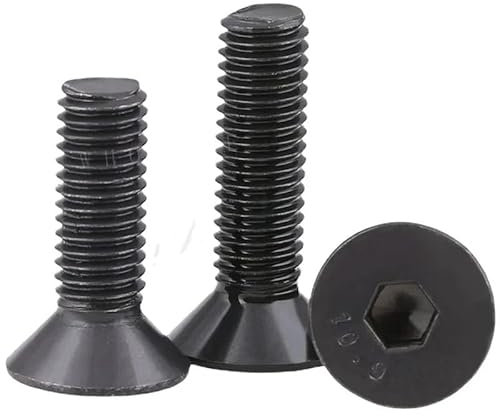 YINGDLEB 5–100 Stück Innensechskantschraube Din7991 M1,6 M2 M2,5 M3 M4 M5 M6 M7 M8 M10 G10,9 Schwarze Innensechskant-Flachsenkkopfschraube(X 50mm,M10 5PCS)