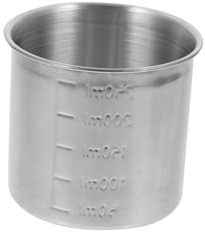 Taza Medidora de Cocina de Acero Inoxidable Plata, Fácil de Verter