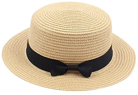 Genérico Sombreros Niños Niñas Paja Sombrero de Sol Verano Playa Gorra Plegable Visera Disquete Infantil Sombreros Ancho Con Lazo Gorra Gorra Colorida, c, Talla única