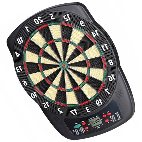 Elektronische Dartscheibe Set für Maximal 16 Spieler mit 32 Spiele und 590 Variationen Dartspiel Dart elektronisch FDC019