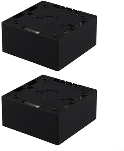 GANCEI Single Gang Aufputzdose für Ethernet-Frontplatten, 86 x 86 x 40 mm, PVC-Rückdose für Wandplatte, Netzwerksteckdosen (schwarz, 2 Stück)
