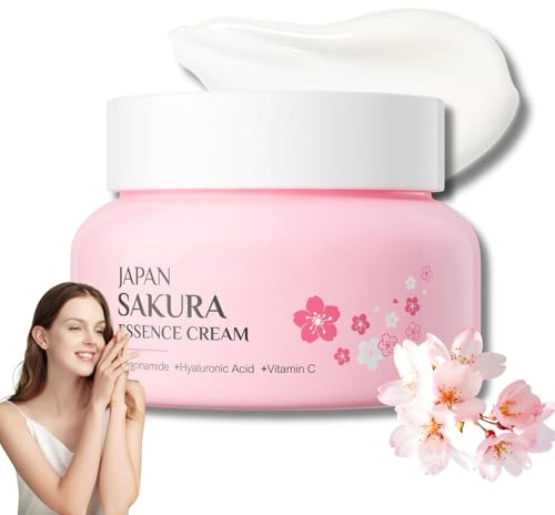 Sakura Essence Gesichtscreme, Feuchtigkeitscreme Gesicht für Damen und Männer, Tagescreme und Nachtcreme Gesichtspflege, Moisturizer Face Cream für Intensive Hydration und Anti Falten Pflege
