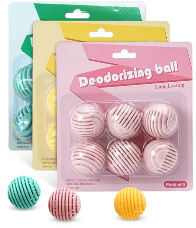 SEESUNO 18 Pcs Shoe Deodorizer Balls, Shoe Smell Remover Odour Eliminator for Sneaker Boot (3 Style)