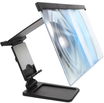 FONDOTIN Phone Screen Magnifier with Eye Protection Detachable Mobile Video Amplifier and Stand HD Display Enhancer for Movies Gaming and Video Calls Compatible with All Smartphones Black