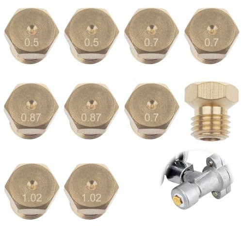 UIEXEA Gicleur gaz Butane Universels, 10 pièces Gicleur gaz de ville,Injecteur gaz butane pour Bruleur Gaz Gaziniere Gaz (B
