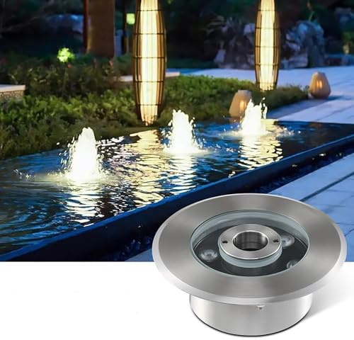 QICBYING Luz Subacuática Para Estanque - Anillo LED Para Fuente Subacuática De 12/24V, Luces Inoxidable Fuentes, Al Agua IP68 Focos LED Sumergibles Exteriores(White Light,12W(24V))