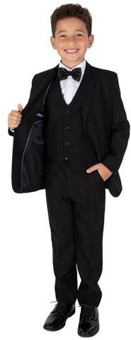 Cinda Boys Black Suit with Bow Tie