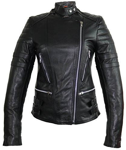 MDM Retro Damen Motorrad Biker Lederjcke (S)