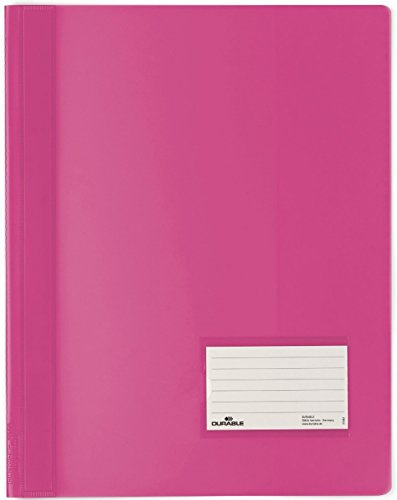 5er Sparpack DURABLE Hunke & Jochheim Schnellhefter DURALUX®, transluzente Folie, für A4 Überbreit, 280x332mm (dunkelrosa, 5 Stück)