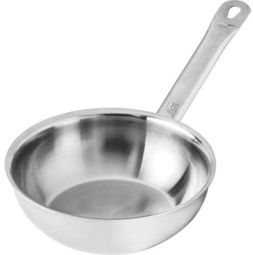 ilios Kochkunst Sauteuse Mehrschicht, 24 cm, unbeschichtet, induktionsgeeignet, aus Edelstahl