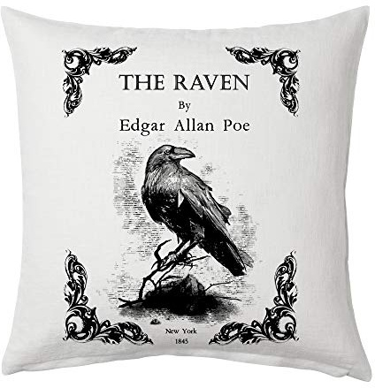 Universal Zone The Raven by Edgar Allan Poe Pillow Cover, Book Pillow Cover.