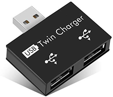 Yosoo Health Gear Adaptador de Cargador USB2.0 2 Puertos, concentrador USB portátil de 2 Puertos, Adaptador Masculino USB Doble Femenino