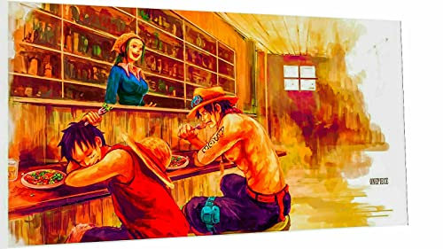 Magic Canvas Art - Bilder Anime One Piece Ace Leinwandbild 1- teilig Hochwertiger Kunstdruck modern Wandbilder Wanddekoration Design Wand Bild – A3724, Größe: 180 x 90 cm