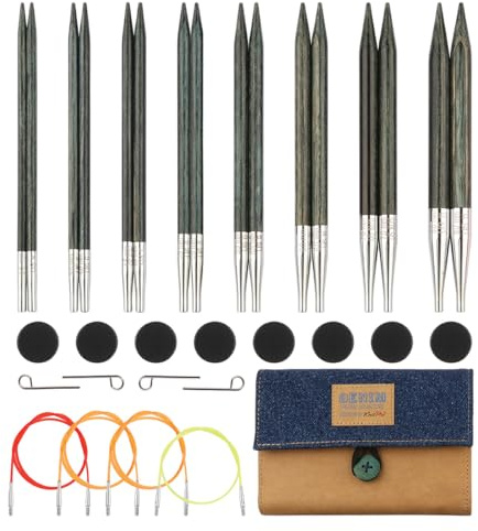 KnitPro - KnitPro utbytbar nålsats Wood Indigo - 1 set