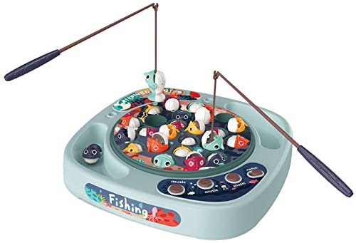 Diakakis Luna Angelspiel Schnapp Fisch 27-TLG. grün Kinder Tischspiel m. Licht Sound +3J