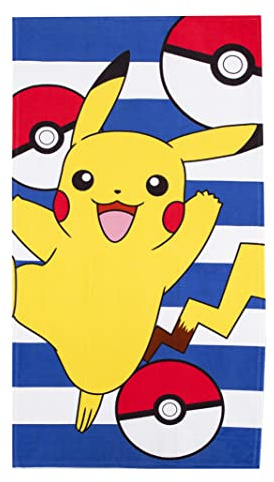 Northwest Pokémon Beach Towel – Pikachu and Poké Ball Design – 30 x 60 Inch Soft and Absorbent Towel for Bath, Pool, or Beach
