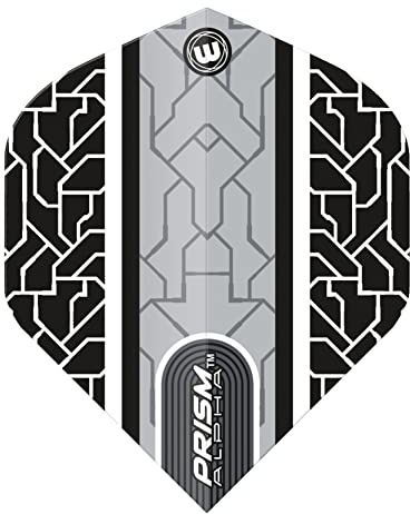 WINMAU Prism Alpha Circuit Schwarz und weiß Dart-Flüge - 1 Satz pro Packung (insgesamt 3 Flüge)