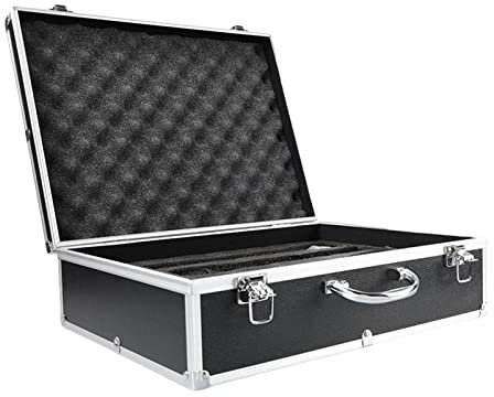 LOVIVER Boîte à Étui de Transport pour Microphone Compartiment Portable Rangement à Coque Dure avec Doublure en éponge Boîte de Microphone pour