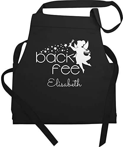 Geschenk mit Namen personalisiert by Shirtracer - Schürze - Backschürze Damen Frauen - Back Fee I Backfee mit Name I Backen Geschenk