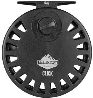 Shakespeare Cedar Canyon Click Fly Reel - Lightweight Graphite Construction, Adjustable Click Drag System, Convertible Left/Right Hand Retrieve, Smooth Performance, Fly Fishing Reel - 7/8