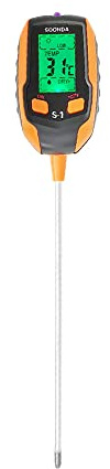 Testeur d'humidité du sol 4 en 1 avec lumière/PH/température, thermomètre de plante, testeur d'humidité pour jardinage, agriculture, ferme et pelouse