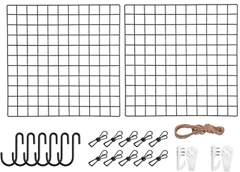 WUZILIN 2er-Pack Multifunktionale Weiße Gitterwand (60x60 cm) – DIY Pinwand für Küche, Büro & Deko