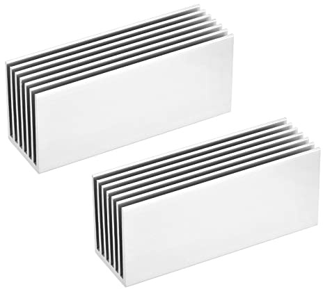 sourcing map 2 Pack M.2 SSD Kühlkörper Kühler für PC 70x22x30mm Silber Ton | Legierung Aluminum Hitze Spülbecken Kühlung Spülbecken