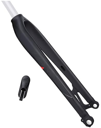 LHHL MTB Forcella Rigida 26/27,5/29 Pollici 1-1/8“Senza Filettatura Tubo Dritto Forcelle Bici 15mmx100mm Perno Passante Bicicletta da Montagna Forcelle Anteriori (Color : Black, Size : 26)