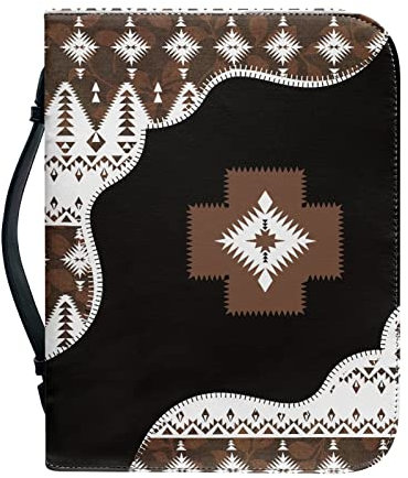 Wanyint Southwest Azteken-Druck Bibelhülle für Männer Frauen Bibeltasche Kunstleder Bibelhülle Studie Outdoor Buchhülle für christliche Reisen