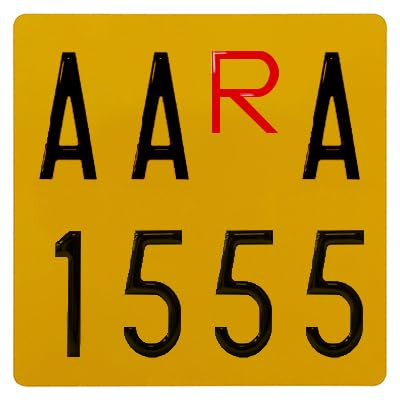 Fratelli Mondello Quadratisches Reliefschild aus Aluminium, reflektierend, gelb, für Anhänger, Wohnwagen, Fahrradträger, Karren und Landwirtschaftliche Anhänger