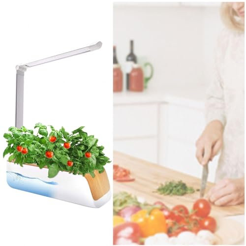 BesBet Cultivo Hidroponico, Lampara para Plantas Interior Aviso De Nivel De Agua, Altura Ajustable, Invernadero Interior, para Verduras, Encimeras, Cocina