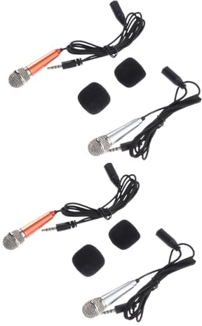 UPKOCH 4stücke Mini-gesangsmikrofon für Handy Tragbares Aufnahmemikrofon Mikrofonsystem für Gesang Kompaktes Mikrofon für Interview ohne Externe Stromversorgung Kompatibel mit Smartphone