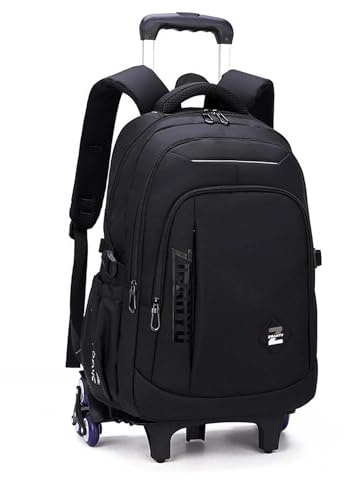 Yumenam Trolley Jungen Rucksack Kindergepäck Abnehmbare Trolley Schultasche Hohe Kapazität für Grundschüler mit 6 Rädern