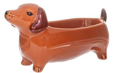 Sass & Belle korv hund prydnadssak – dekorativ keramisk smyckebricka, prydnadssak eller smyckesstativ för små tillbehör, unik design från Sass och Belle