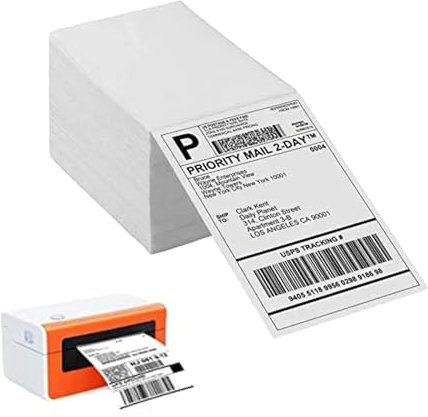 Etiketten für thermische Versandadressen,Thermodrucker-Etiketten - Faltbare Thermoetiketten - 500 Etiketten pro Stapel Thermodruckerpapier für Etiketten Starke Klebrigkeit oder t
