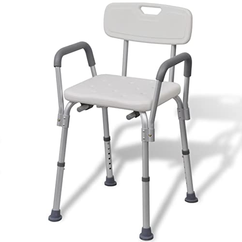 Xichuzi Duschstuhl Aluminium Weiß, Schreibtischstuhl, Schminktisch Stuhl, Büro Stuhl, Bürosessel, Friseurstuhl, Bequemer Stuhl, Stillsessel, Clubsessel - 110129