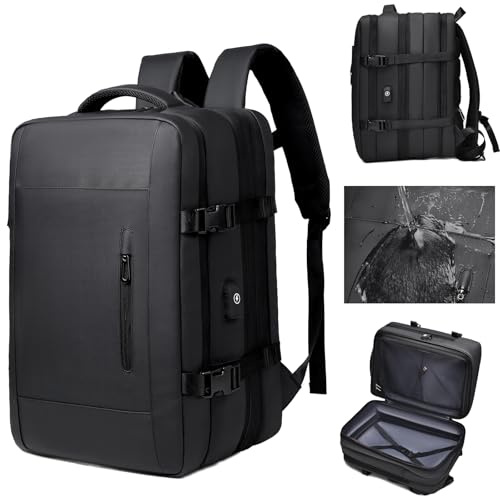 LuLuanping Mochila de Viaje, Mochila Viaje Cabina Avion 45x35x15, Mochila de Transporte, Es Impermeable, Equipaje de Mano con Puerto de Carga y Bolsillo Antirrobo - Vacaciones Negocios Viajes Escuela